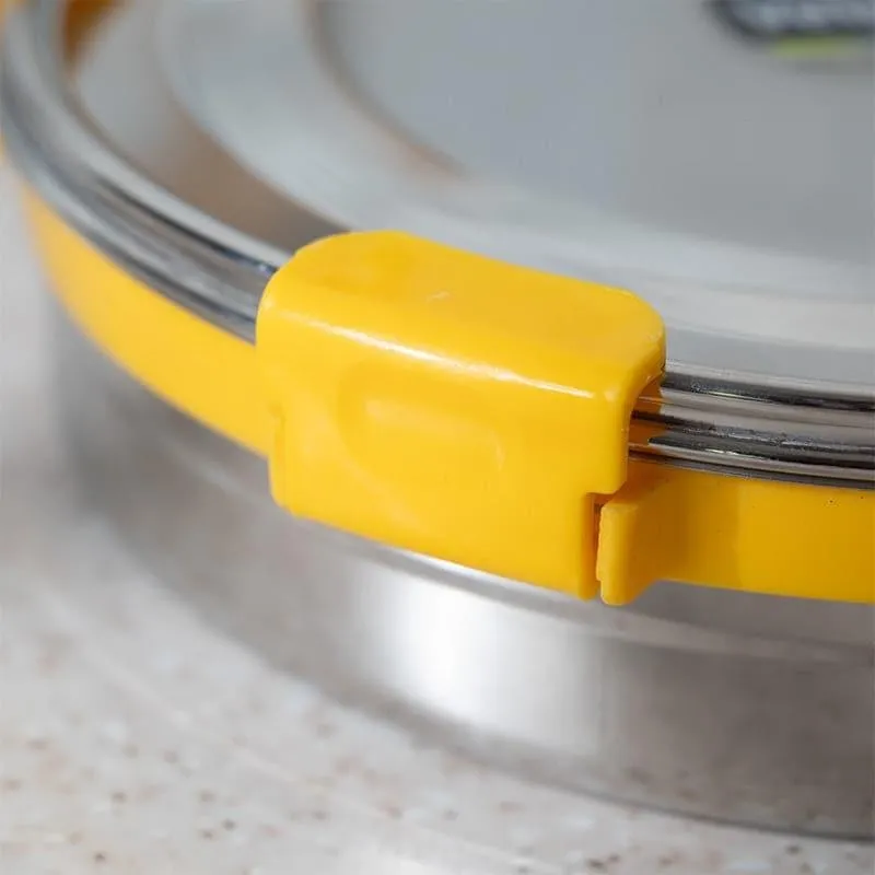 Clip Lock Lunch Box (875 mL) - Yellow & SIlver media 5