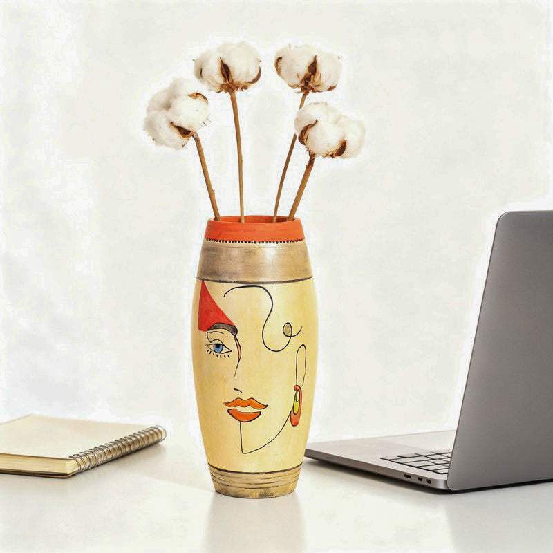 Painted Muse II Terracotta Vase