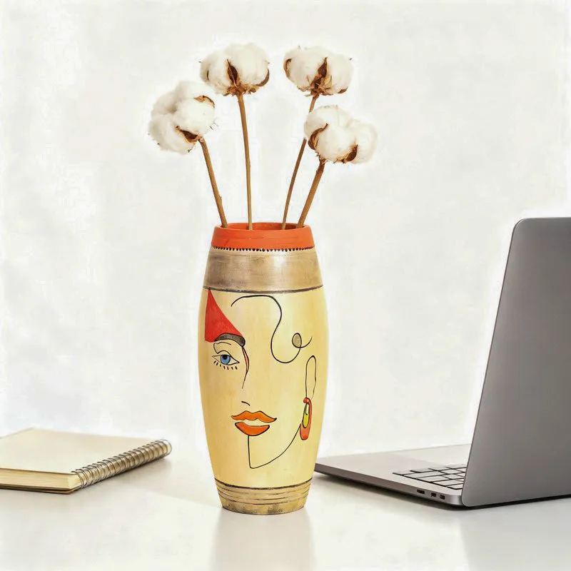Painted Muse II Terracotta Vase media 1