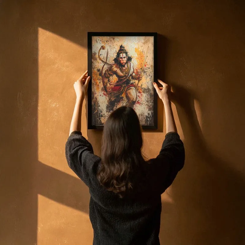 Hanuman Ji Warrior Form Archival Paper Wall Art media 6
