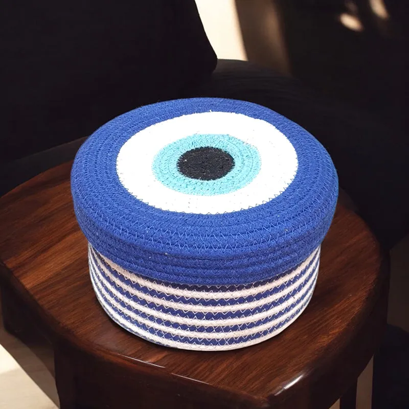 Evil Eye Cotton Storage Basket With Lid media 3