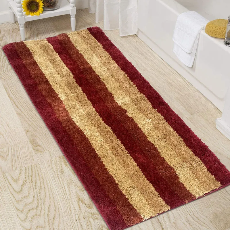 Jericho Luxe Micro Fiber Runner Rug - Red, Gold media 1