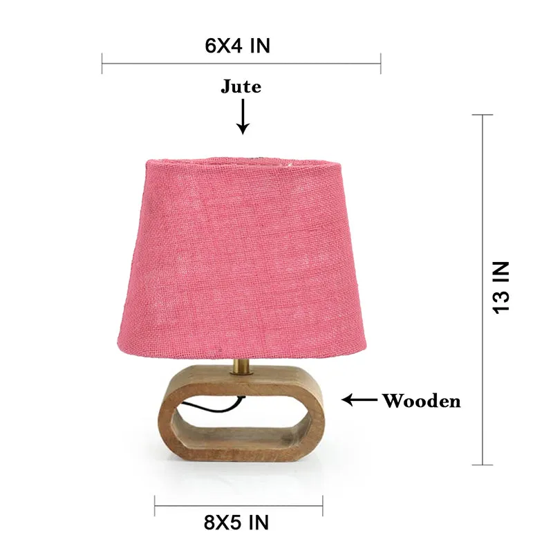 Ajna Wooden Table Lamp - Pink media 6