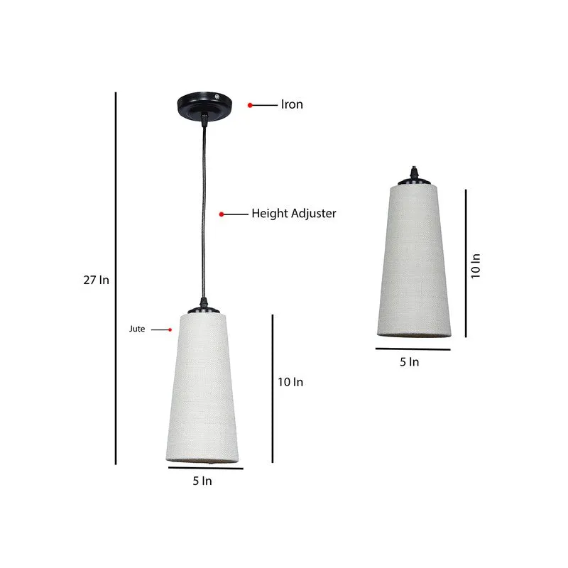Solarae Metal & Cotton Ceiling Lamp - Grey media 9