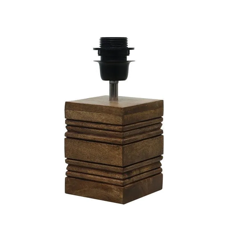 Perry Cube Fabric Table Lamp - Brown,Beige media 4
