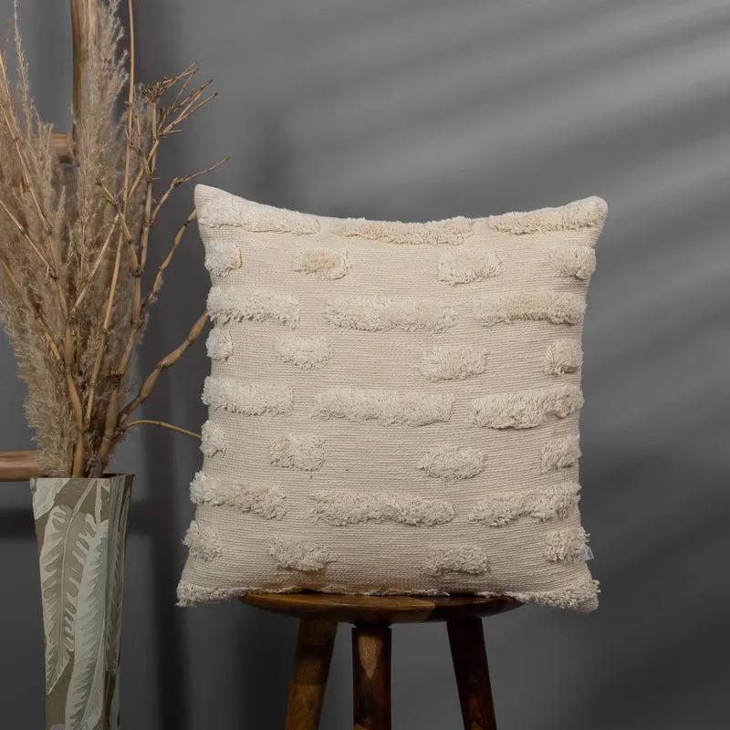 Dot n Dash Tufted Cushion Cover - Beige media 1