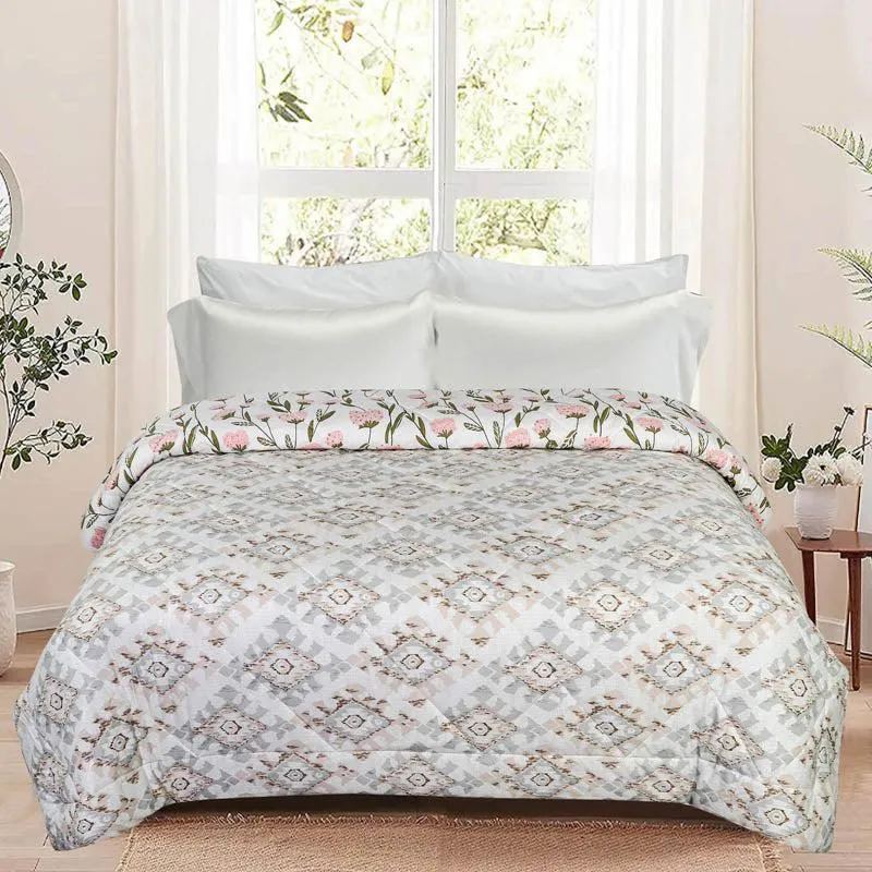 Adelle Floral Reversible Microfiber Comforter - 220 GSM media 3