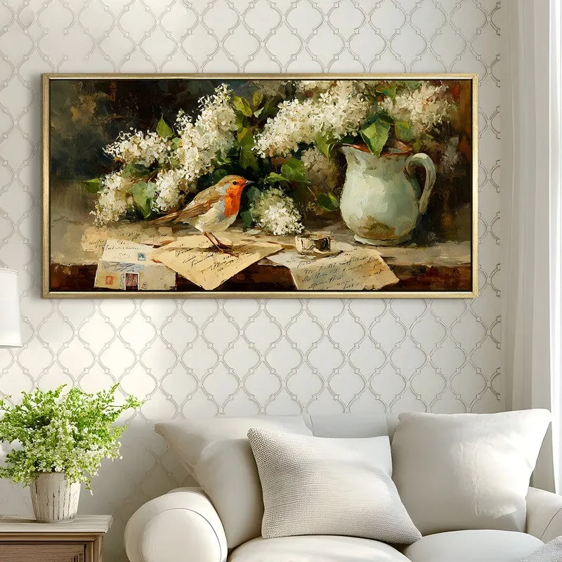 Sparrow Song Canvas Wall Painting With Frame media 4