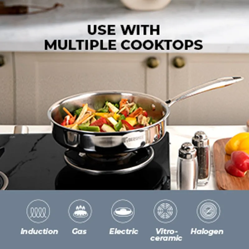 Bergner Induction Safe Frying Pan With Lid - 1800 ml/10 Inches media 5
