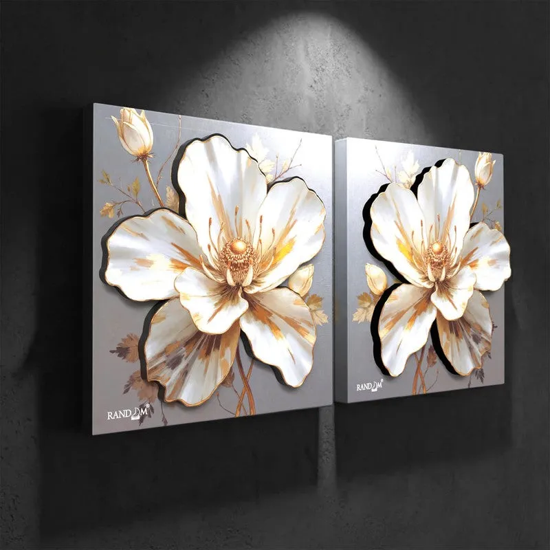 Floral Royale Canvas 3D Wall Art - Set Of Two media 3