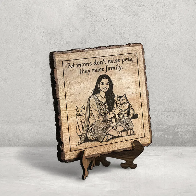 Pet Moms & Family Wood Showpiece - Square media 3