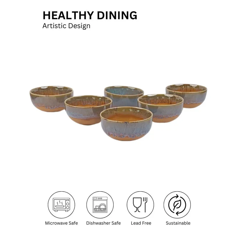 Porcelli Ceramic Snack Bowl (200 mL) - Set Of Six media 3