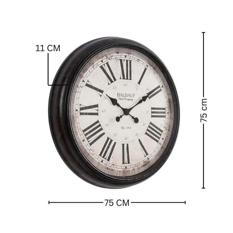 V Round Wall Clock - Black & White media 11