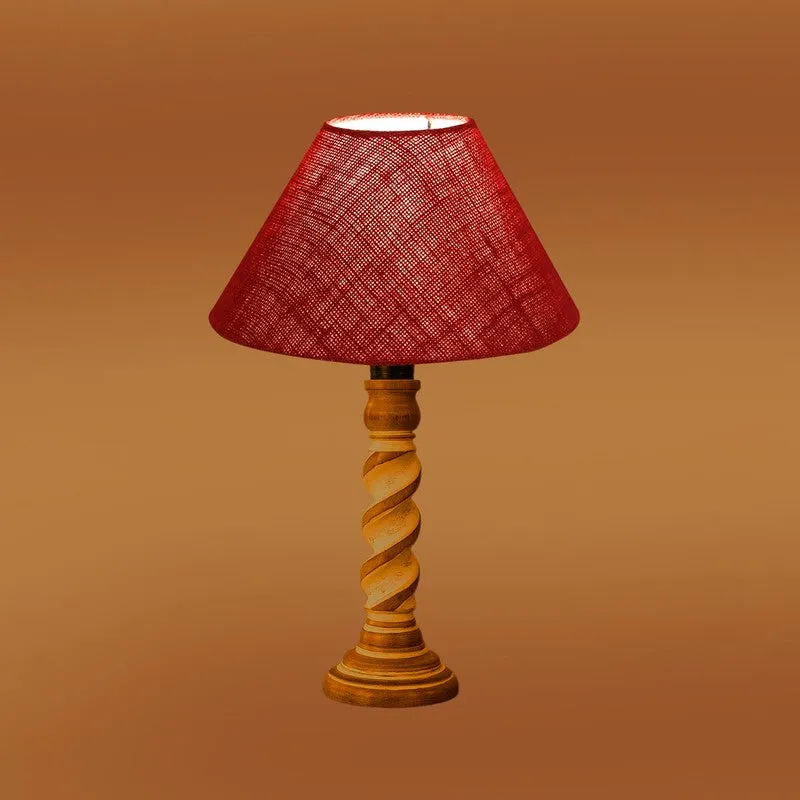 Modera Aven Wooden Table Lamp - Maroon media 7