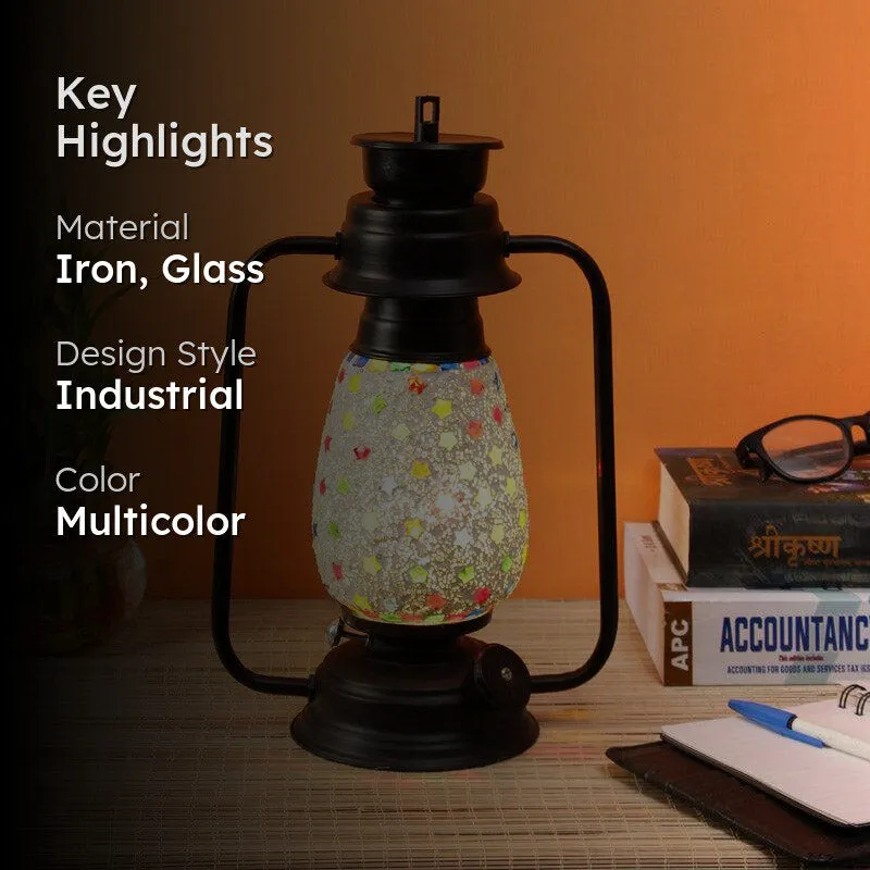 Divyara Mosaic Lantern Iron Table Lamp media 2
