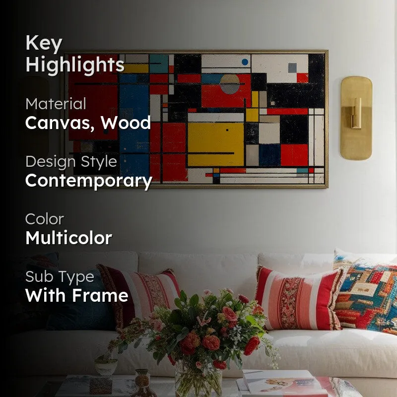 Chromatic Balance Canvas Wall Painting With Frame media 2