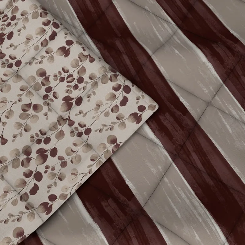 Everdell Stripe Comforter (Maroon) - 150 GSM media 6
