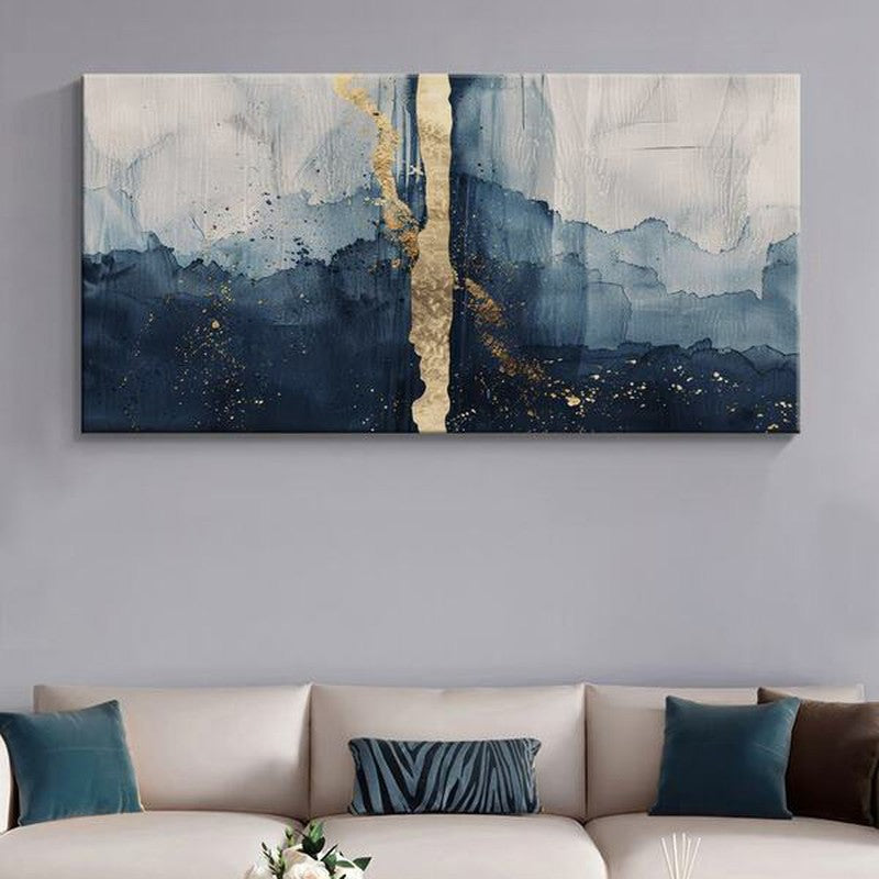 Azure Gold Fusion Wall Painting
