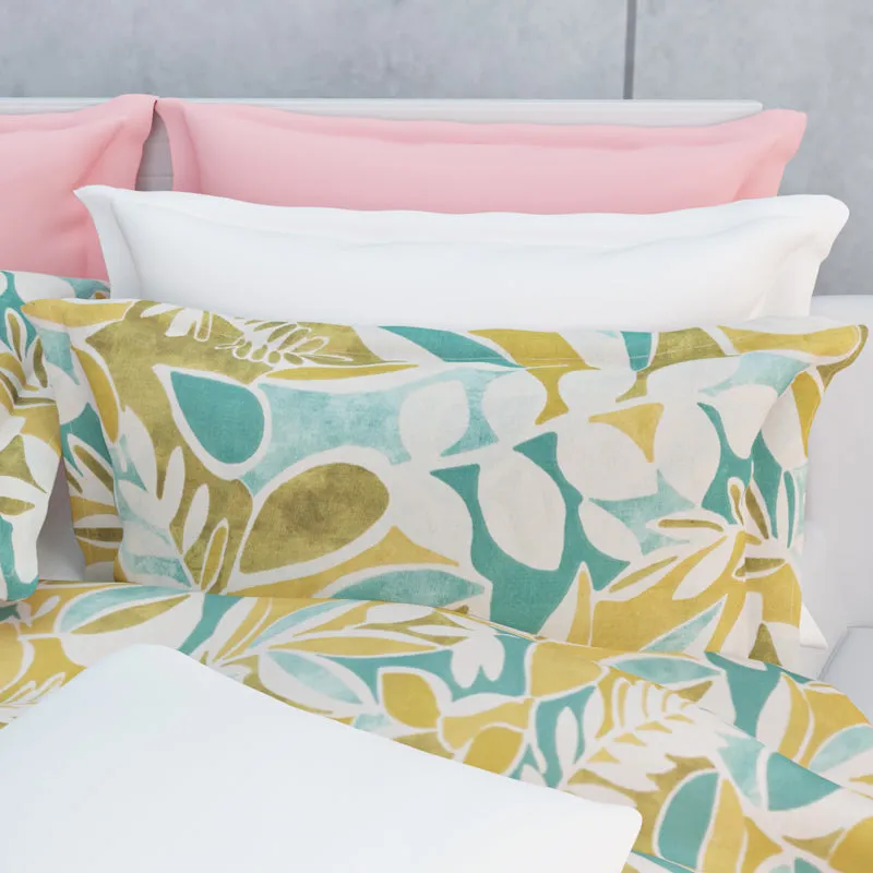 Spa Florals Cotton Bedsheet (Green) - 144 TC media 9