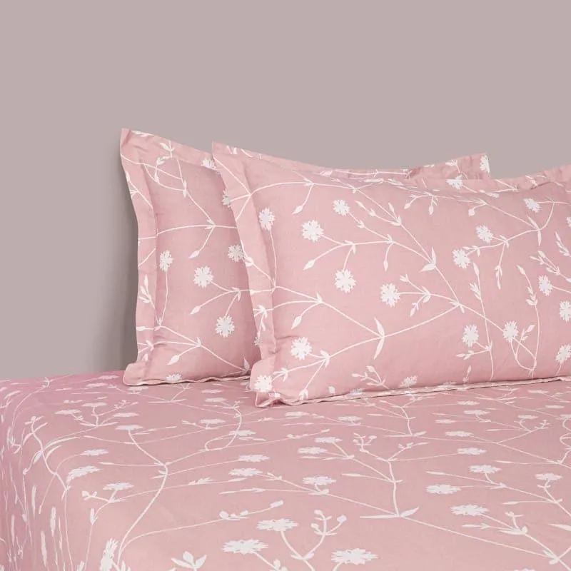 Swayam Myra Floral Cotton Bedsheet (Pink) - 200 TC media 3