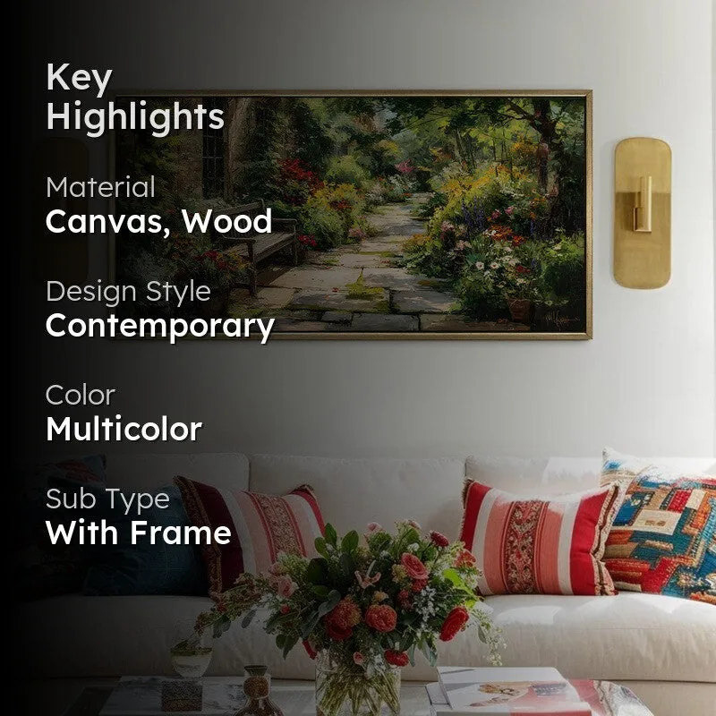 Garden Walk Canvas Wall Painting With Frame media 2
