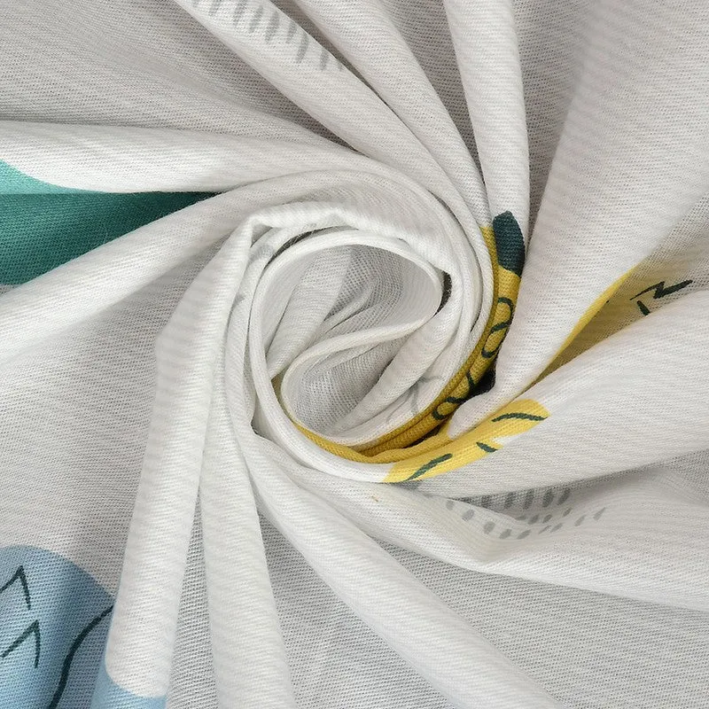 Creamy Meadow Cotton Bedsheet - 210 TC media 9
