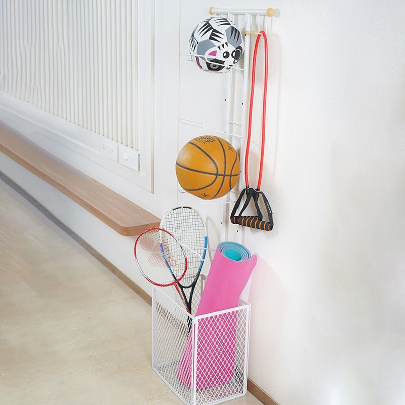 Velora Ball Storage Rack - White media 11
