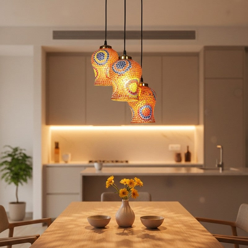 LumiFrost Glass Ceiling Lamp - Multicolor