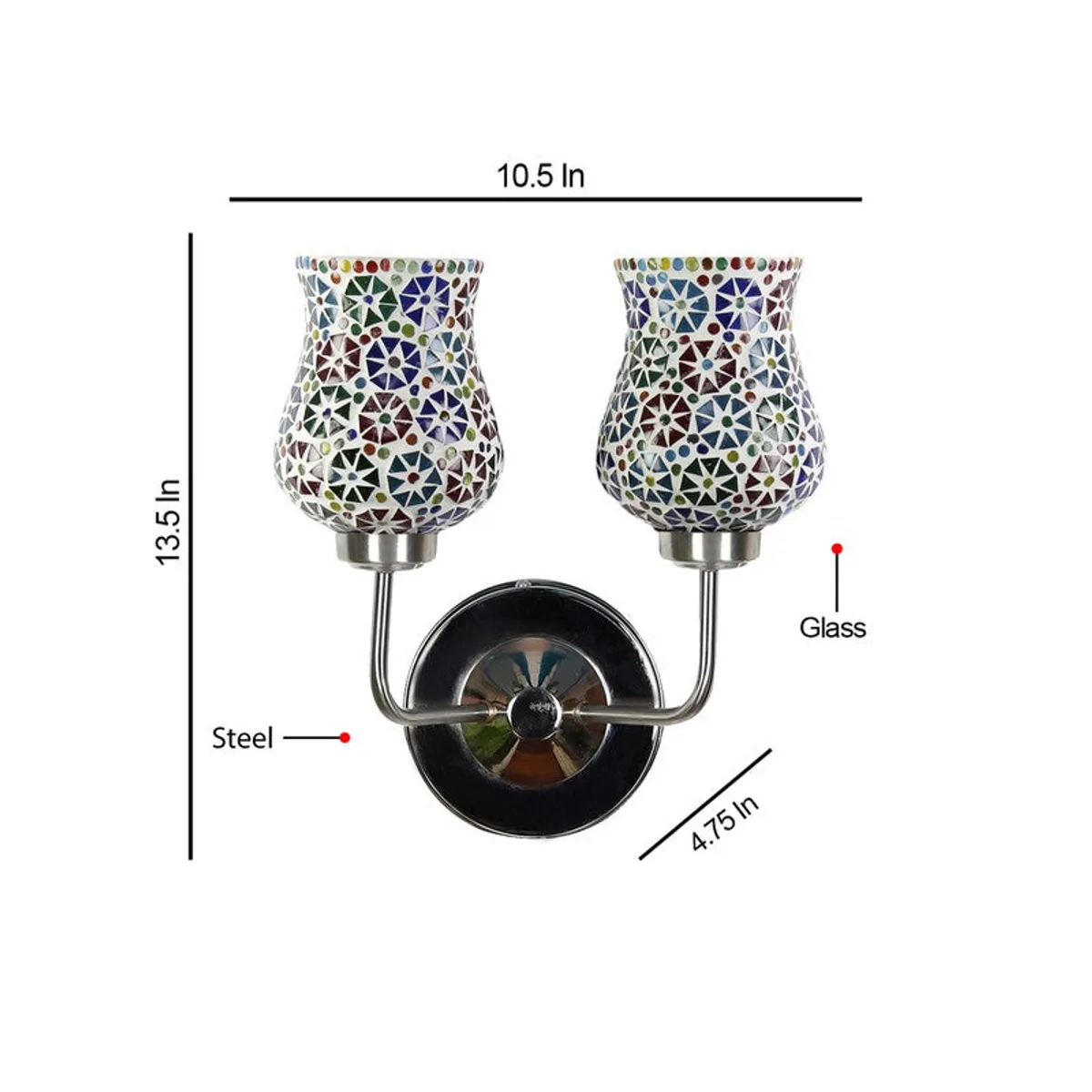Starburst Mosaic Glass Wall Lamp - 10