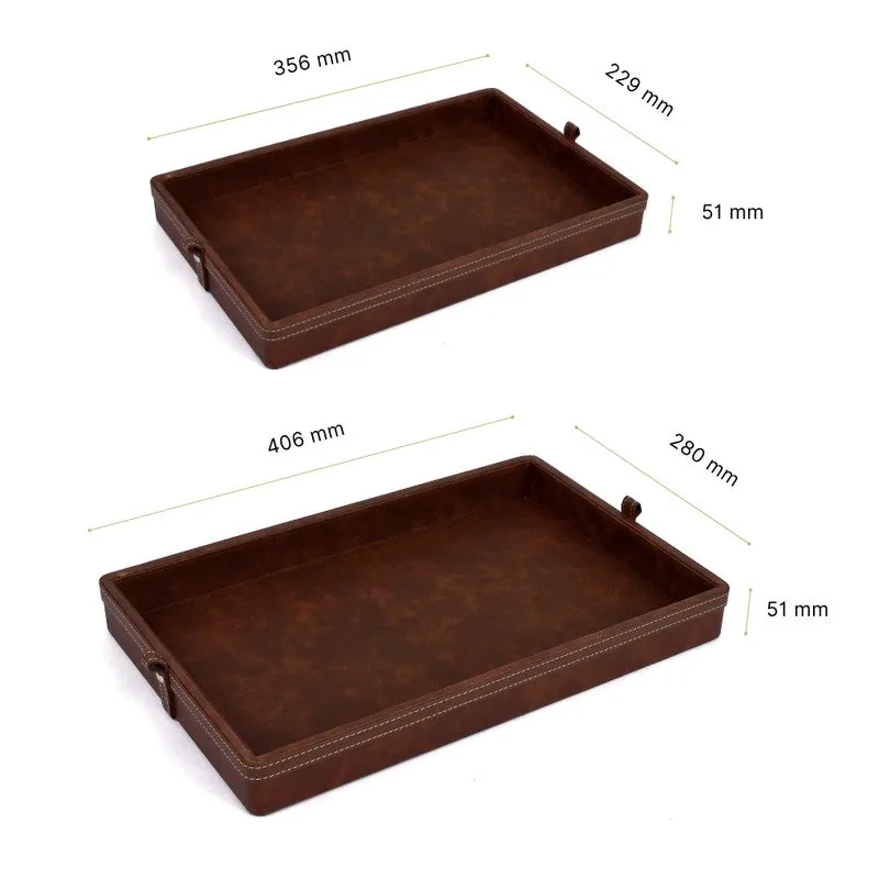 Elara Dote Serving Tray (Dark Brown) - Set Of Two media 10