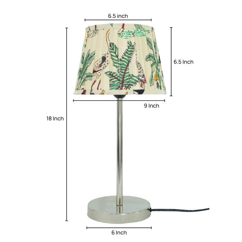 Fernique Metal Base Cotton Table Lamp - OffWhite,Green media 6
