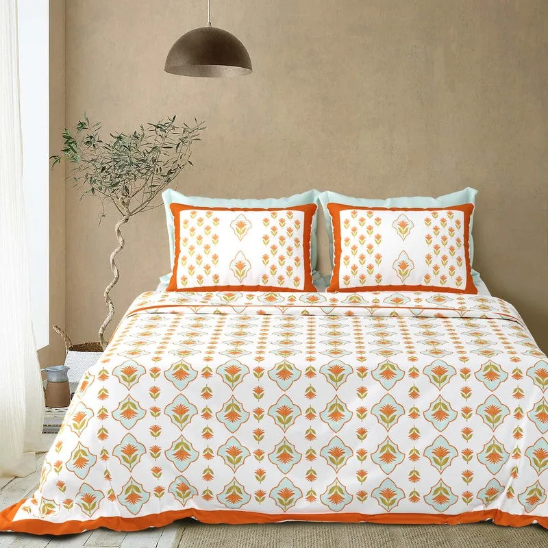 Royal Print Cotton Bedsheet (Red,White) - 120 TC media 3