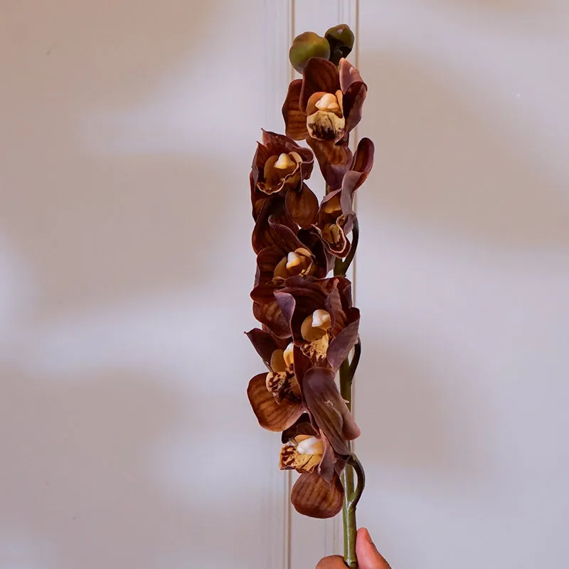 Faux Cymbidium Orchid Flower Stick (Olive Green) - 35 CM media 3