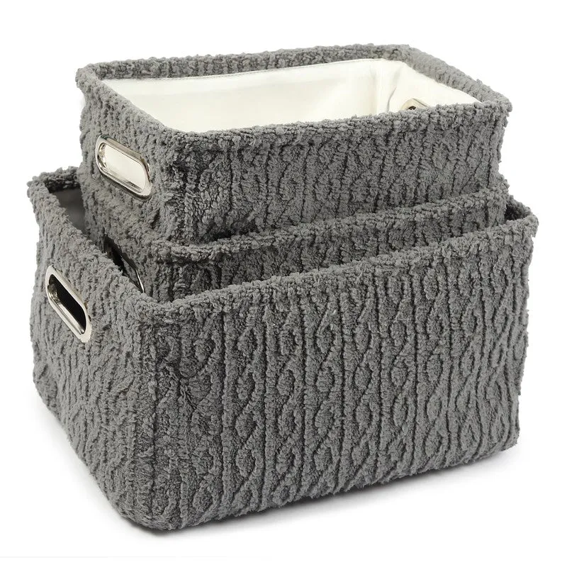UrbanNest Fabric Storage Basket (Black) - Set Of Three media 6
