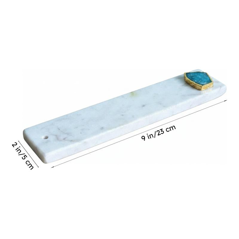 Taavi Handcrafted Marble Incense Holder With Agate Plating - Turquoise media 5