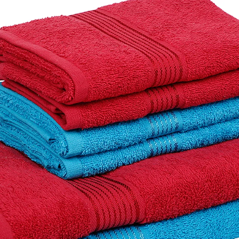 Eva Quick Dry Towel Combo (Red & Blue) - Six Piece Set media 3