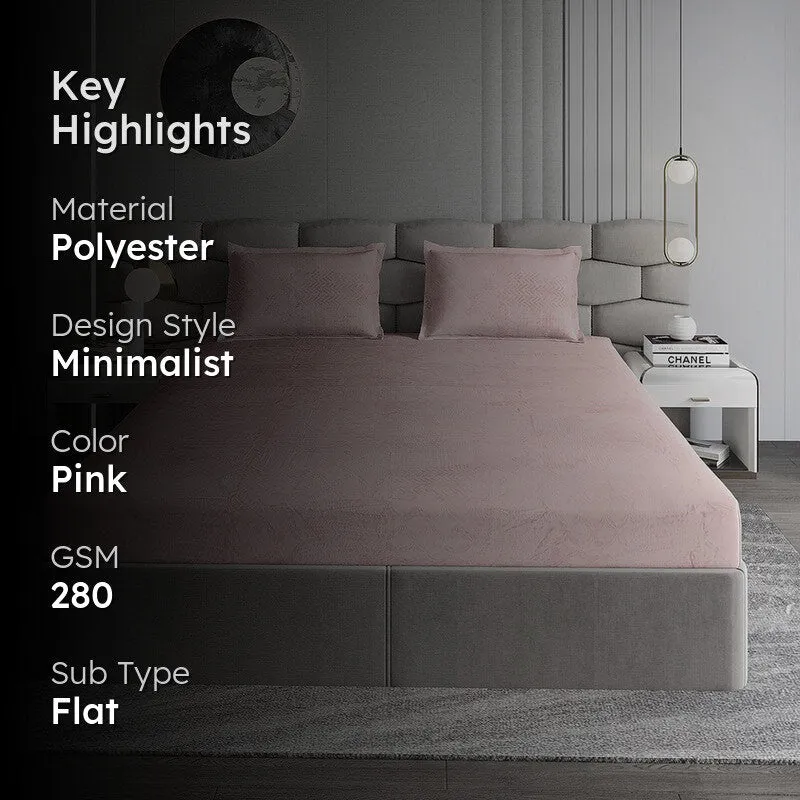 Monte Carlo Color Drift Bedsheet (Light Pink) - 280 GSM media 2