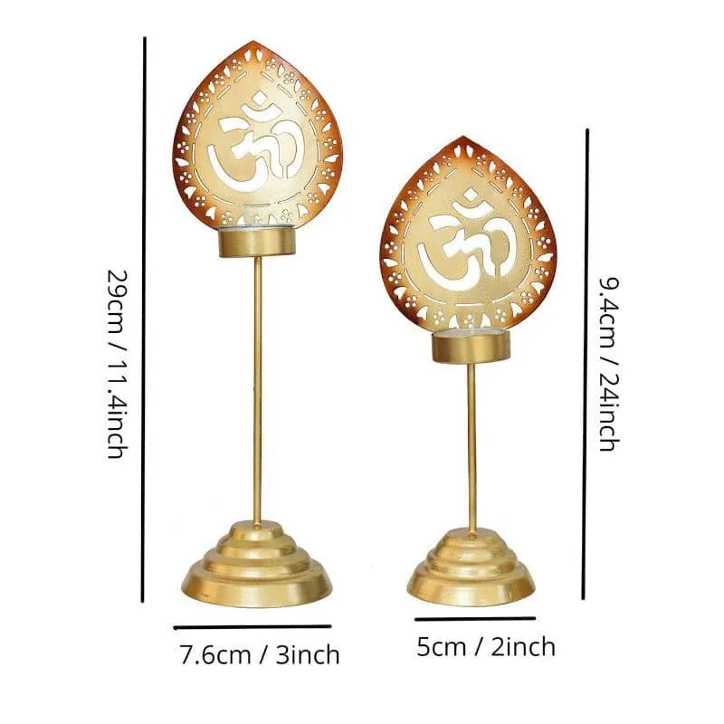 Om Mudra Tealight Candle Holder - Set Of Two media 4