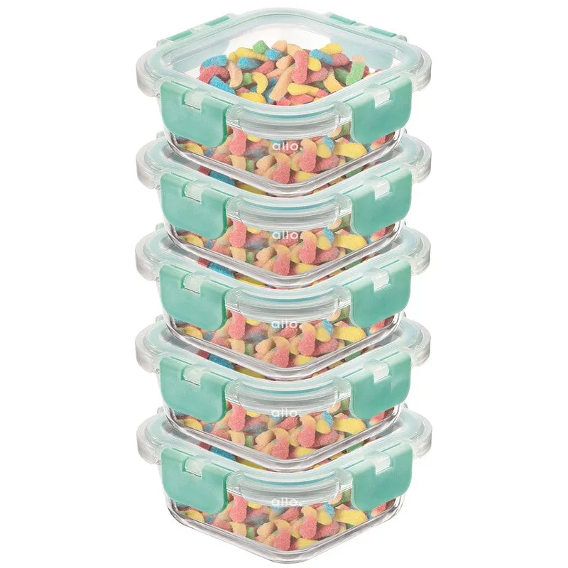 Tifrak Leak Proof Glass Lunch Box (160 mL Each) - Set Of Five media 4