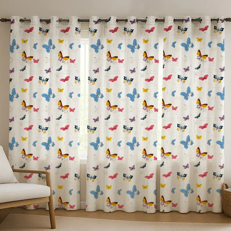 FlutterJoy Cotton Curtains - Set Of Three media 1