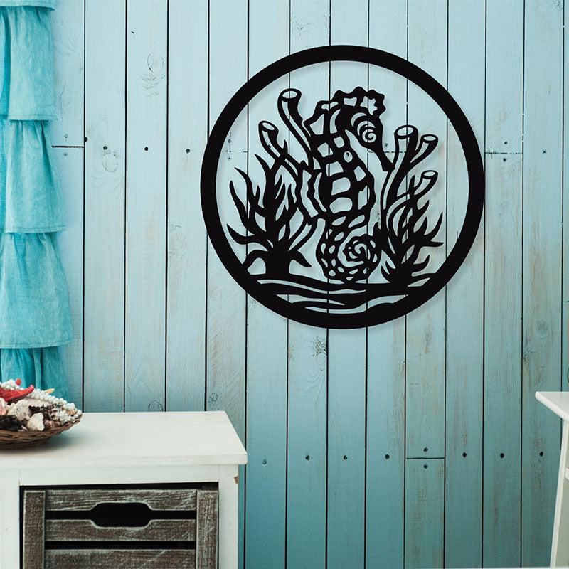 Seahorse Black Iron Wall Accent