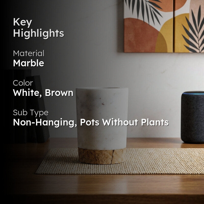 Plant Buddy Hand Crafted Marble Planter - Big media 2