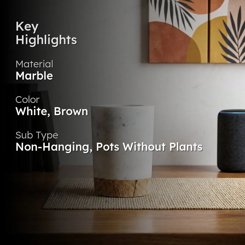 Plant Buddy Hand Crafted Marble Planter - Big media 2