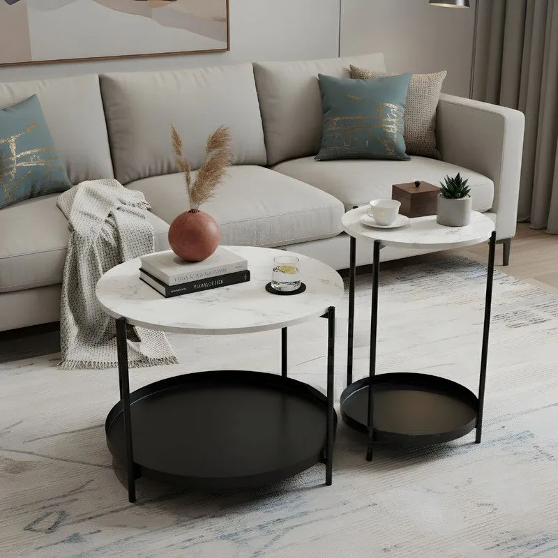 Arvo Hue Center Table (Black & White) - Set Of Two media 6