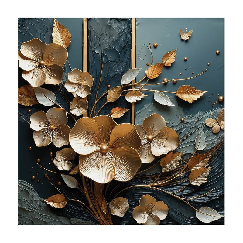Golden Gilmore Floral  Wall Painting media 3