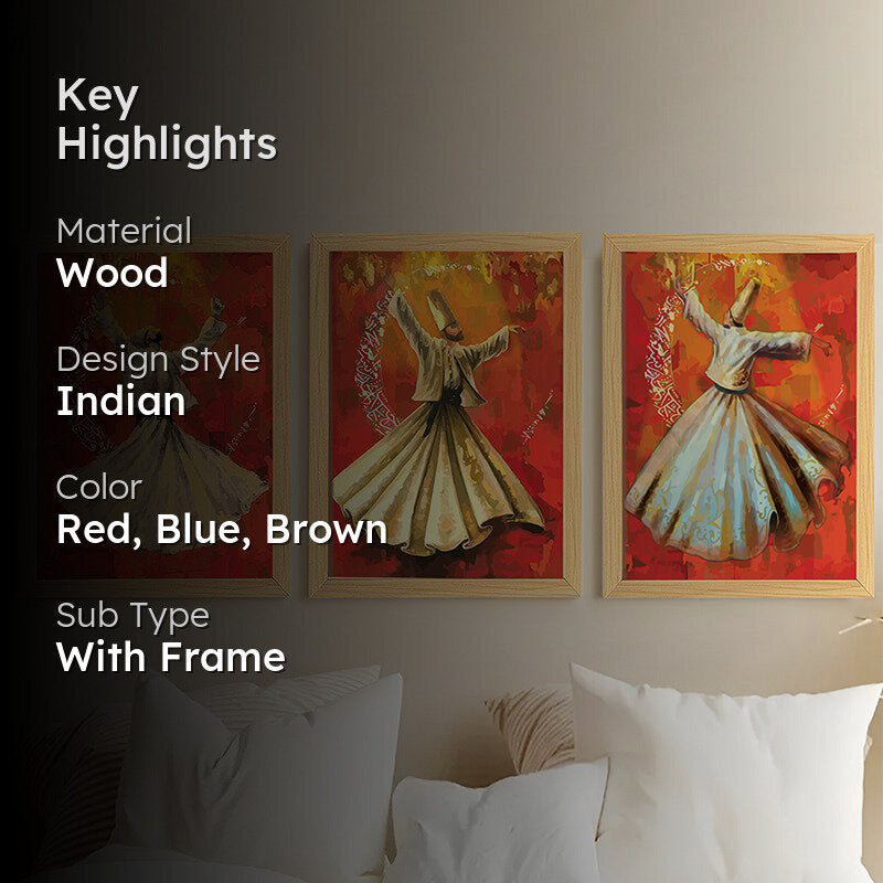 Sufi Dancers Wall Art - Set Of Three media 2