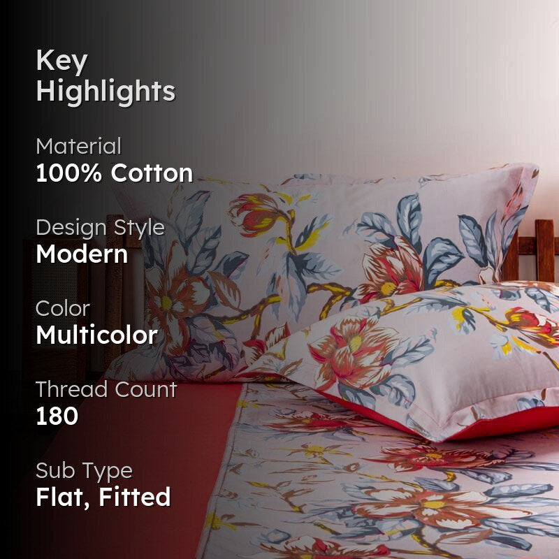 Swayam Grey Splendour Cotton Bedsheet - 180 TC media 2