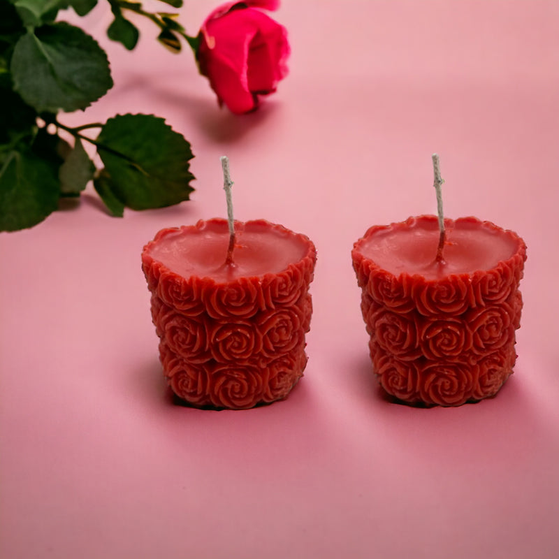 Rostora Rose Scented Candle - Set Of Two media 3