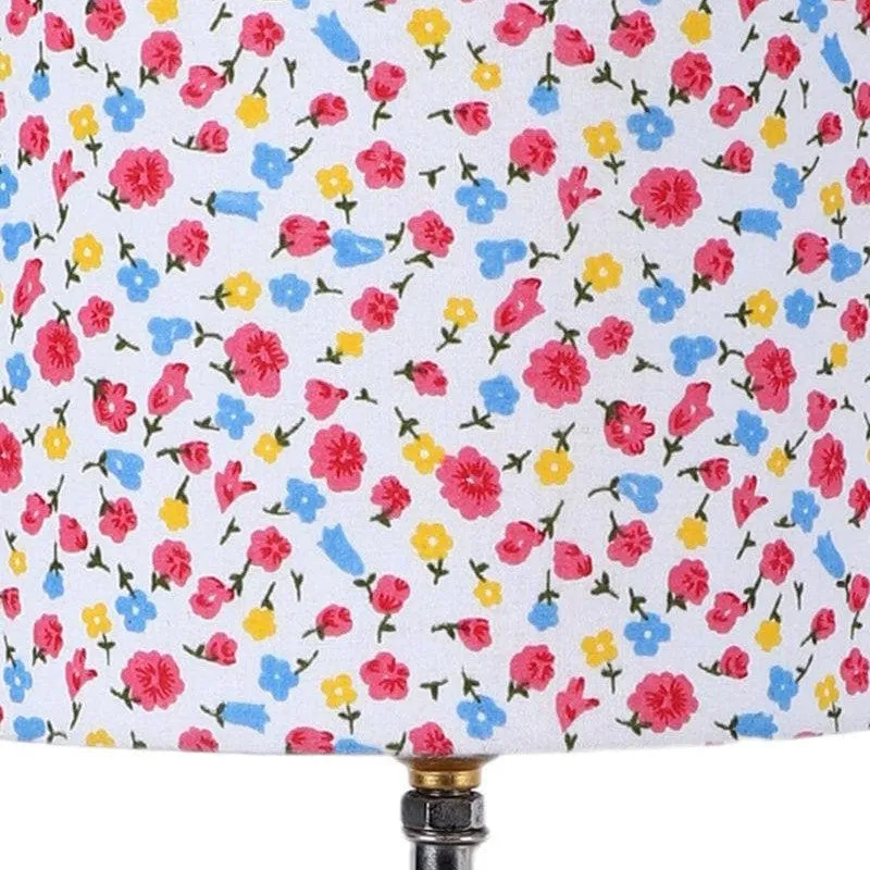 Dainty Floral Fabric Table Lamp - Multicolor media 6