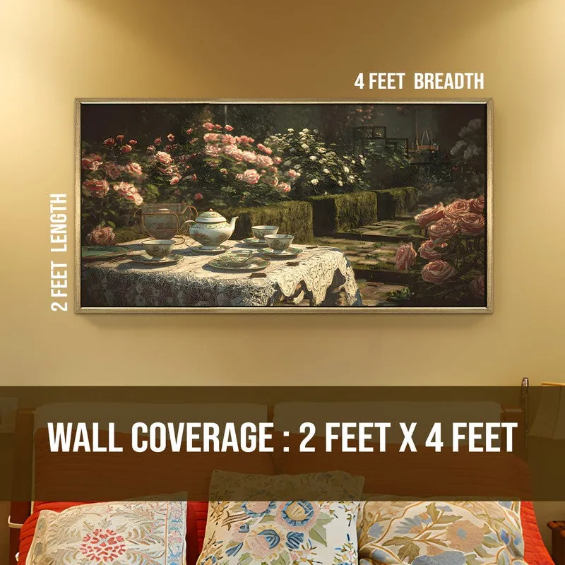 Rose Garden Canvas Wall Painting With Frame media 9